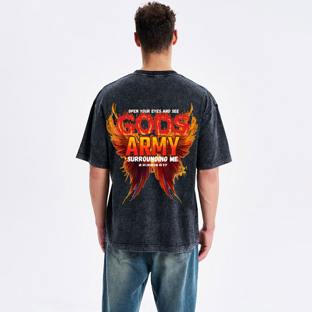 Open Your Eyes And See Good Army Christian Washed T-Shirt