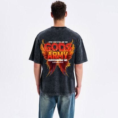 Open Your Eyes And See Good Army Christian Washed T-Shirt