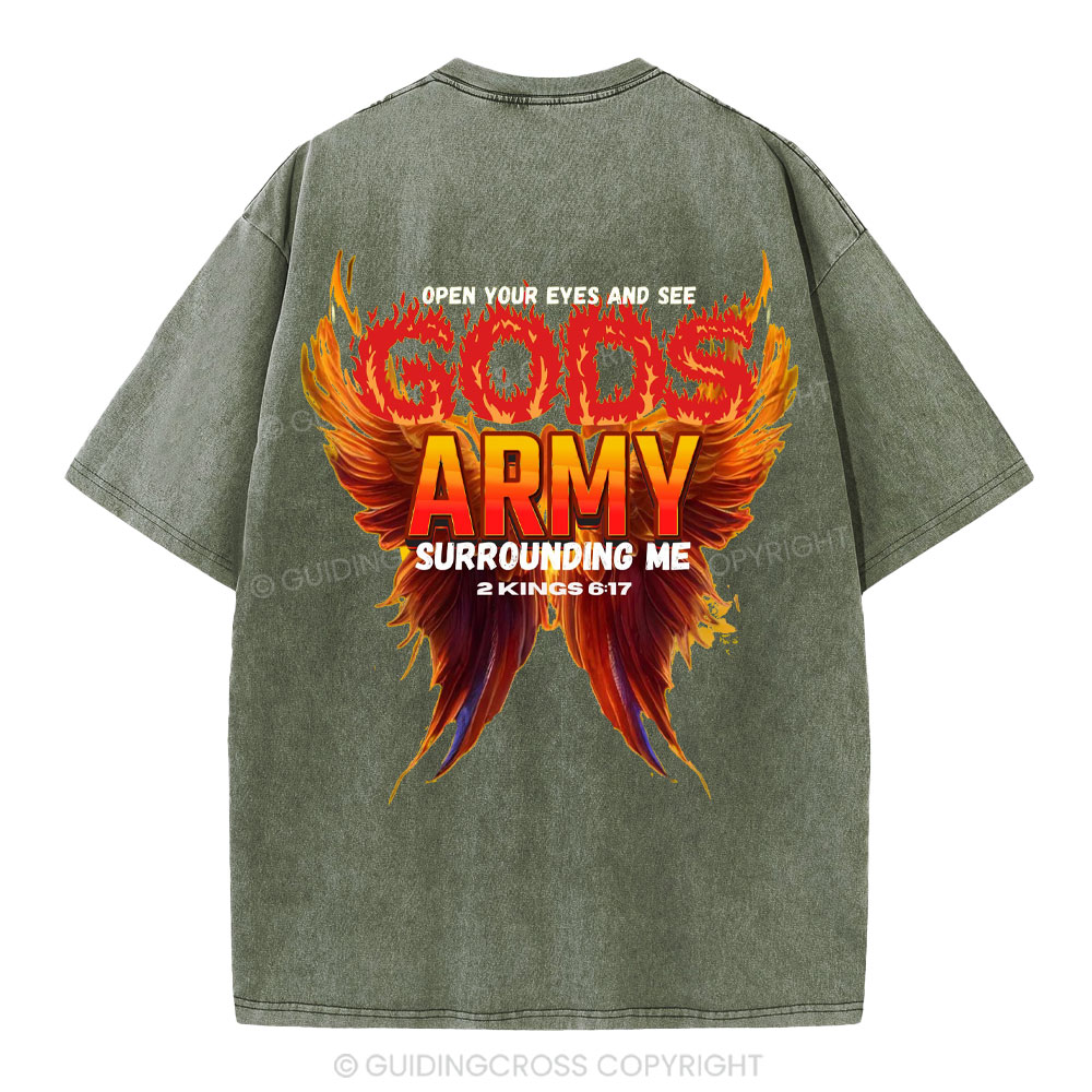 Open Your Eyes And See Good Army Christian Washed T-Shirt
