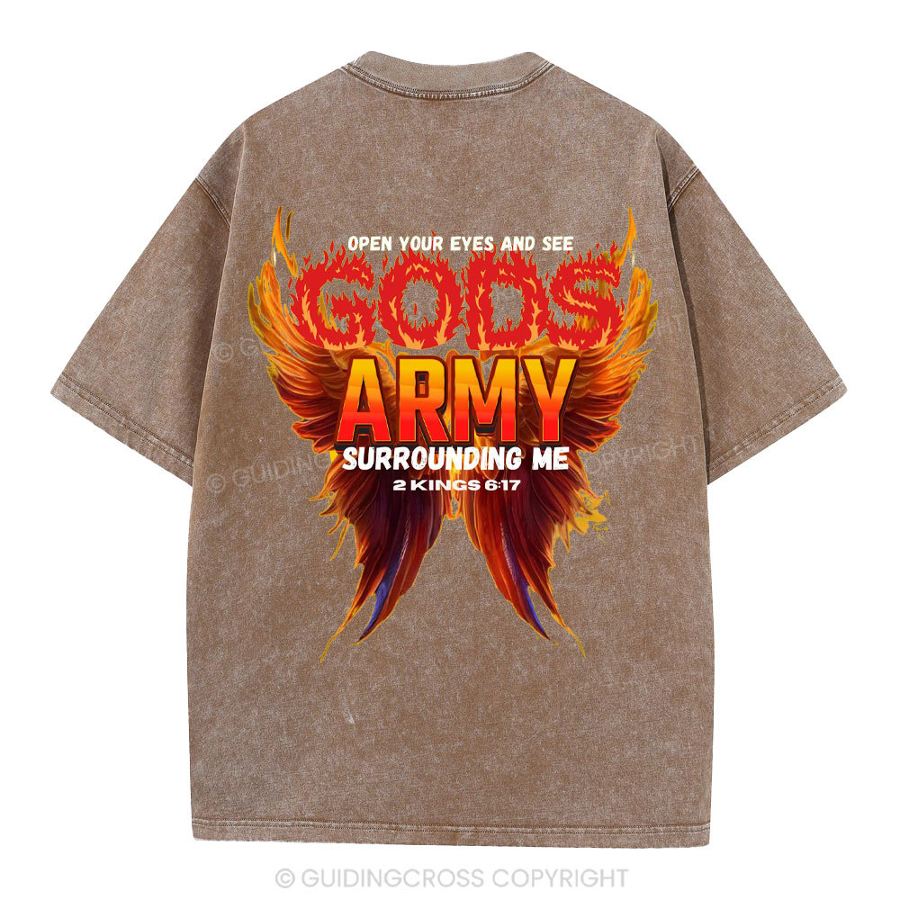 Open Your Eyes And See Good Army Christian Washed T-Shirt