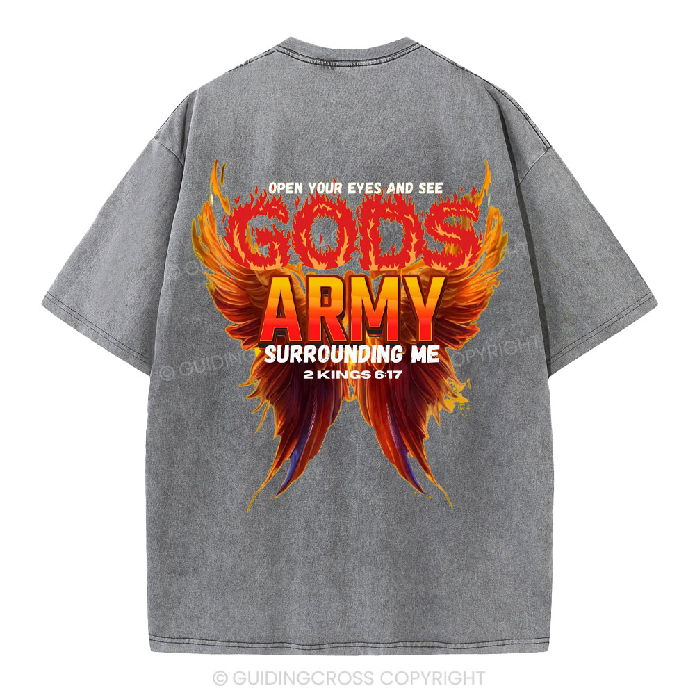 Open Your Eyes And See Good Army Christian Washed T-Shirt