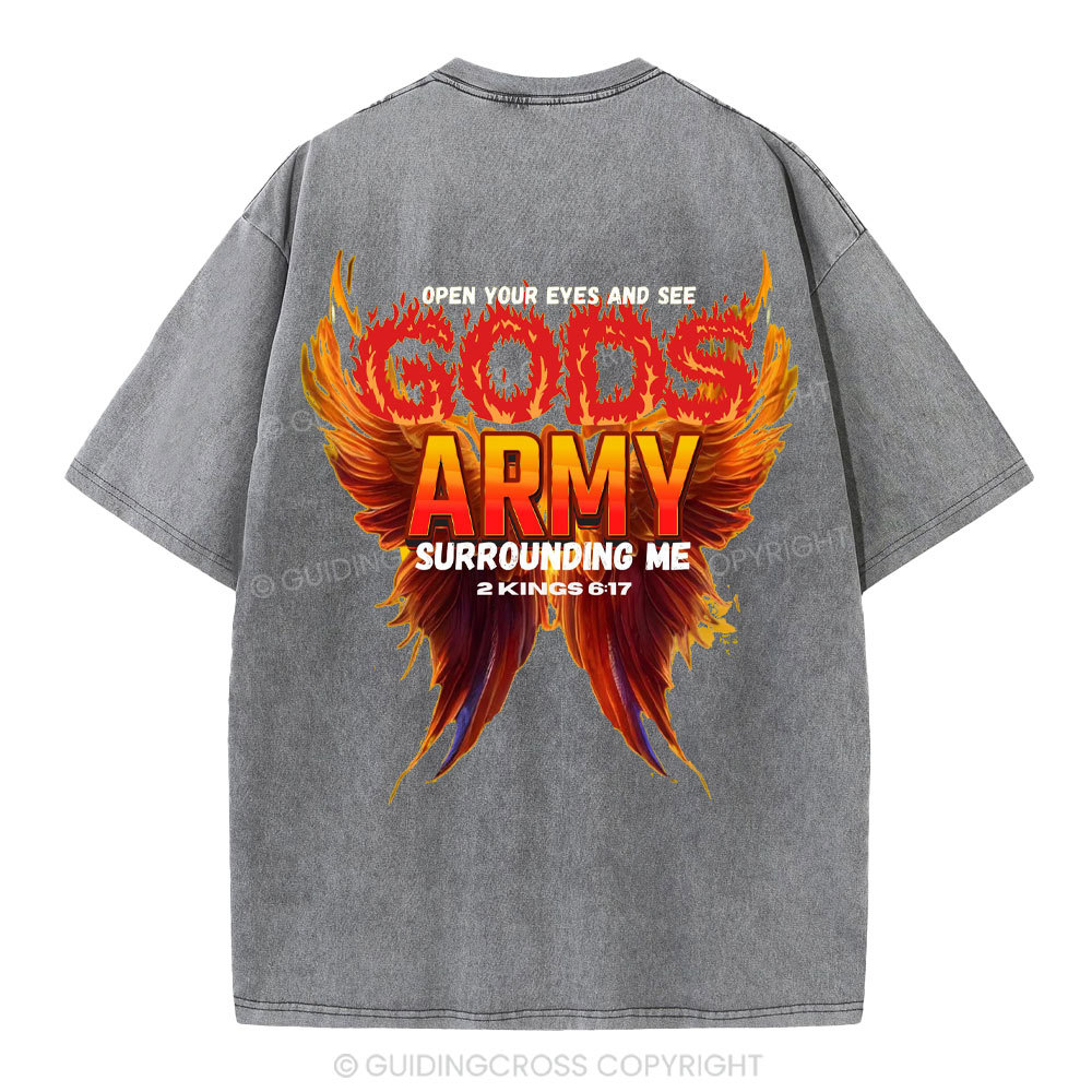 Open Your Eyes And See Good Army Christian Washed T-Shirt