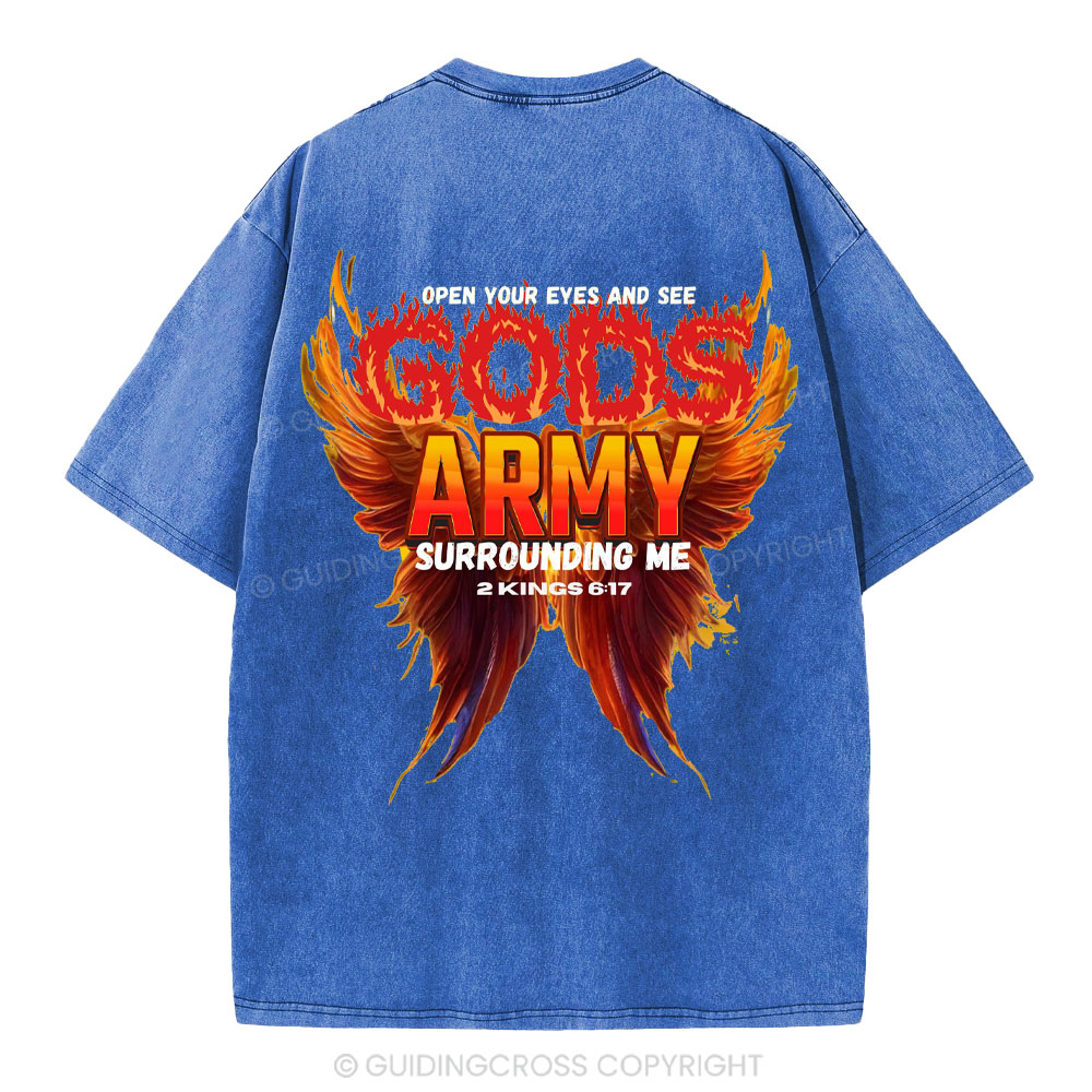 Open Your Eyes And See Good Army Christian Washed T-Shirt