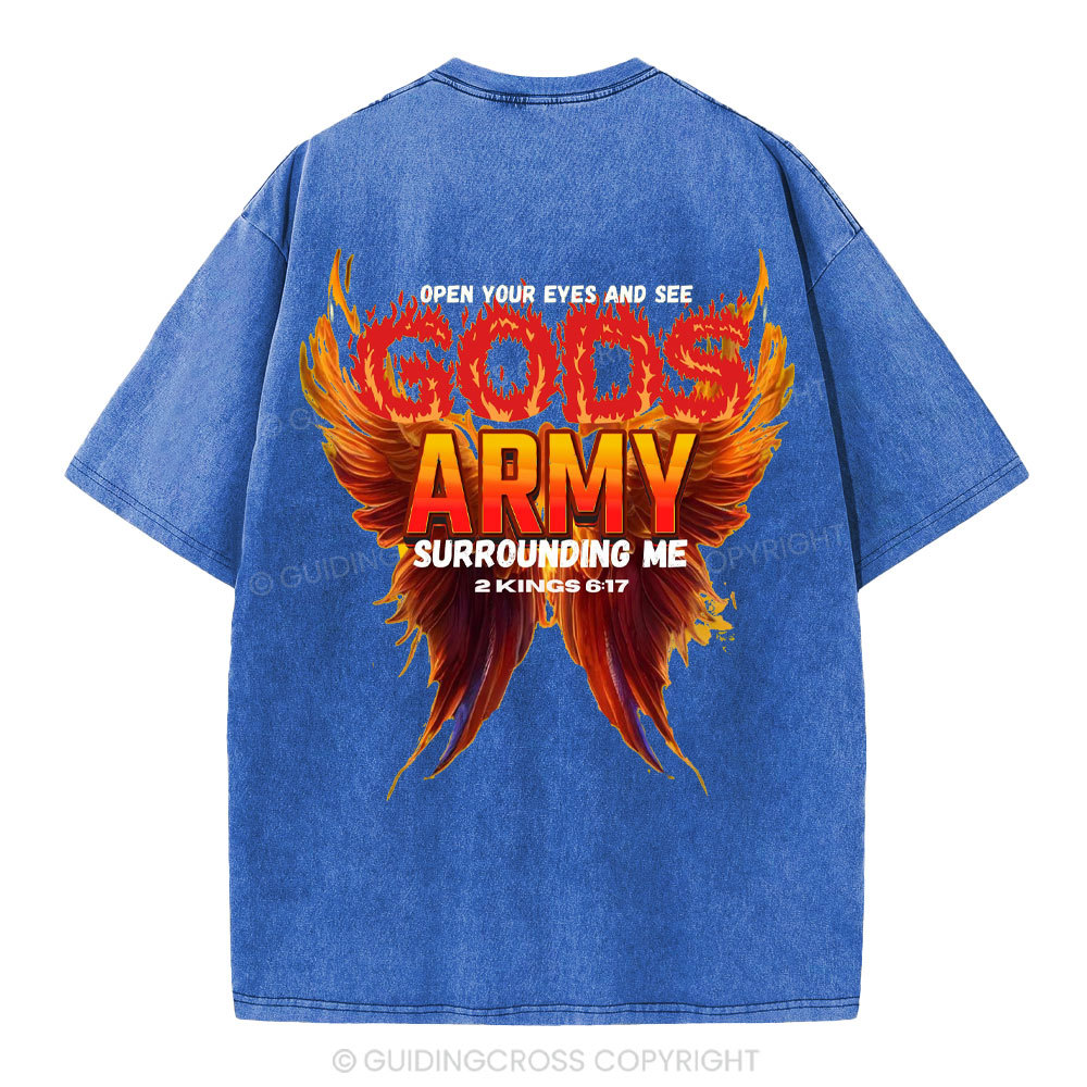 Open Your Eyes And See Good Army Christian Washed T-Shirt