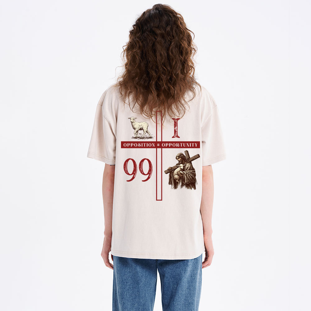 Opposition Equals Opportinity Christian Washed T-Shirt