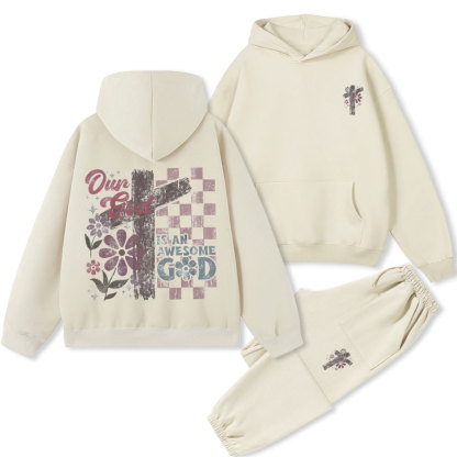 Our God Is An Awesome God Christian Premium Fleece Hoodie Set