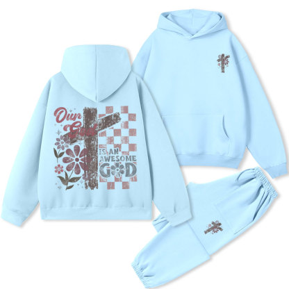 Our God Is An Awesome God Christian Premium Fleece Hoodie Set