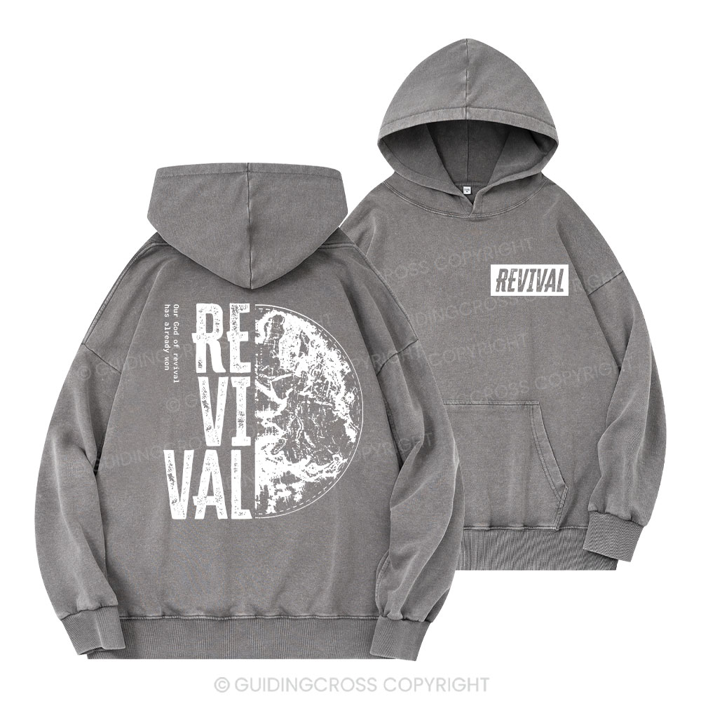 Our God Of Revival Christian Washed Hoodie