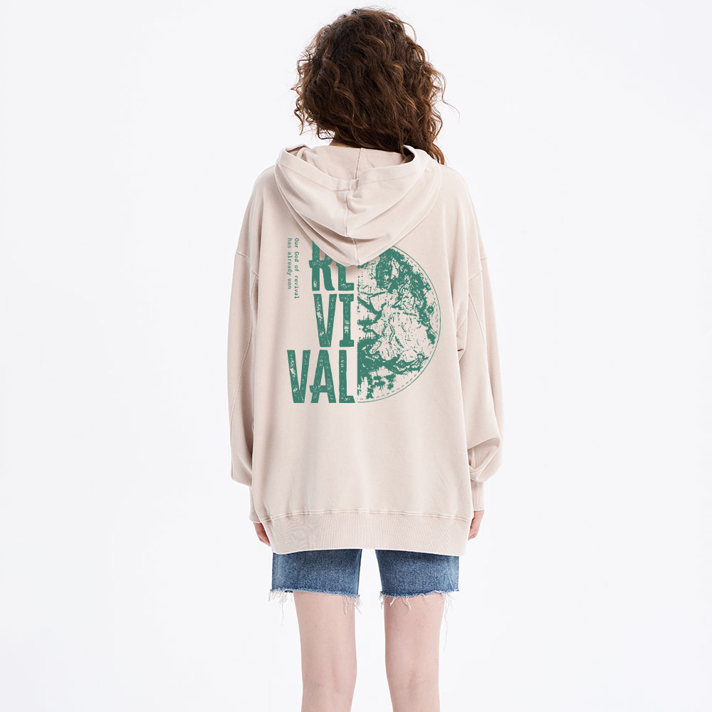 Our God Of Revival Christian Washed Hoodie