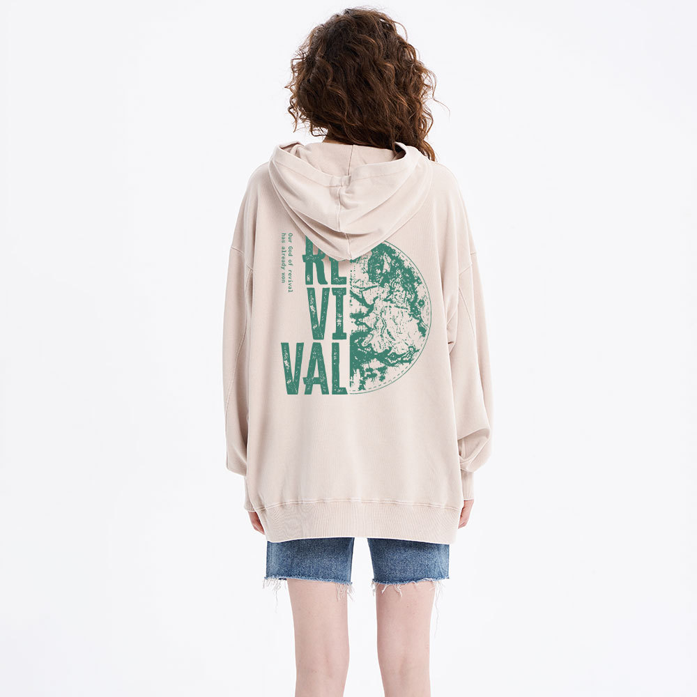 Our God Of Revival Christian Washed Hoodie