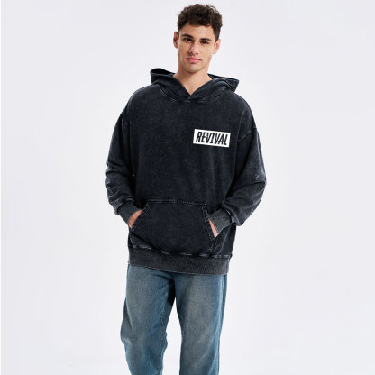 Our God Of Revival Christian Washed Hoodie
