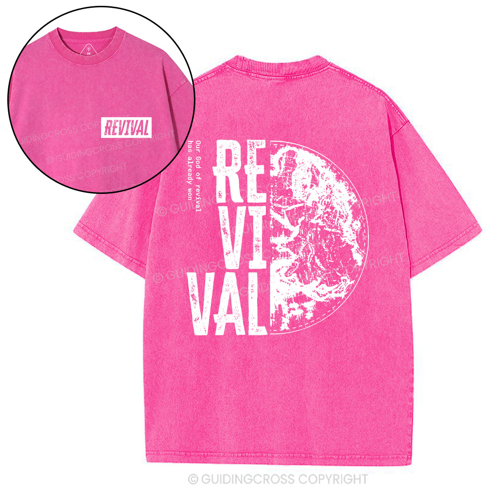 Our God Of Revival Christian Washed Hoodie