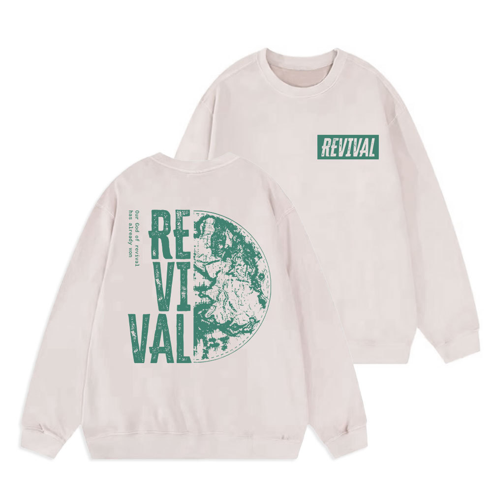 Our God Of Revival Christian Washed Sweatshirt