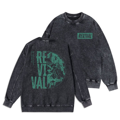 Our God Of Revival Christian Washed Sweatshirt