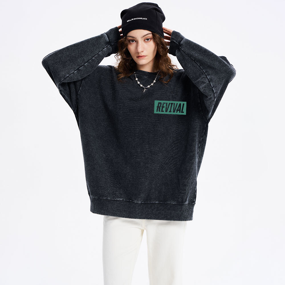 Our God Of Revival Christian Washed Sweatshirt