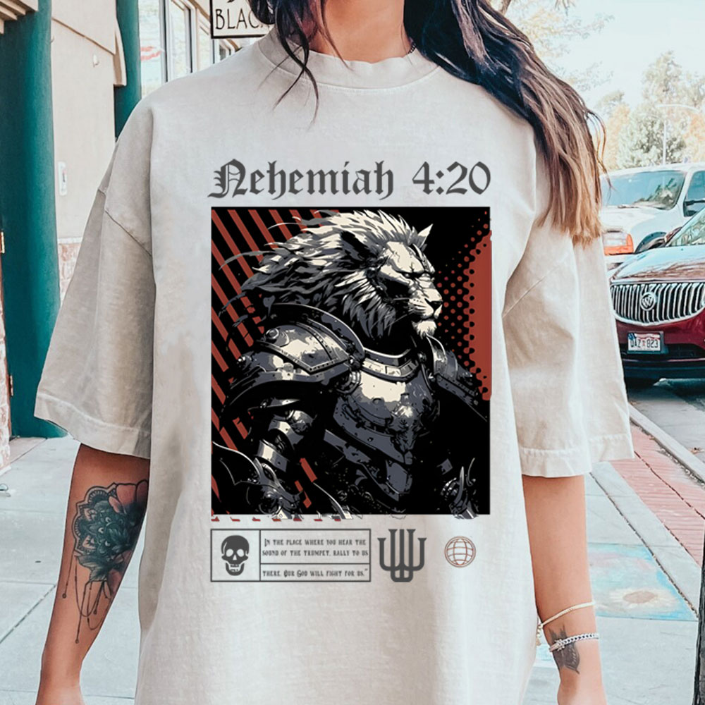 Our God Will Fight For Us Christian Washed T-Shirt