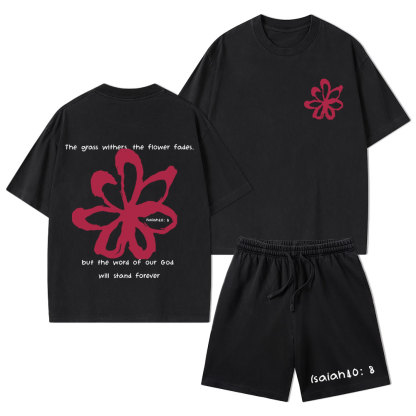 Our God Will Stand Forever Christian Washed T-Shirt & Shorts