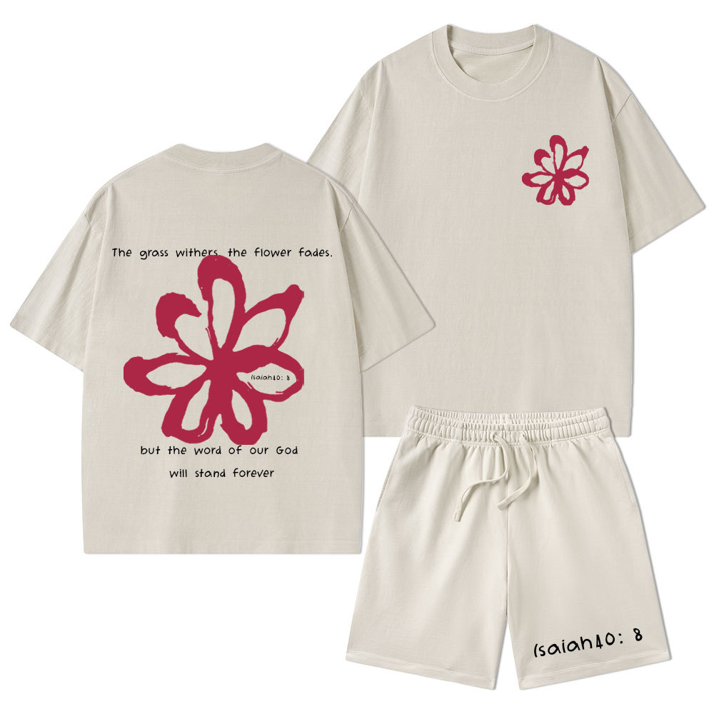 Our God Will Stand Forever Christian Washed T-Shirt & Shorts
