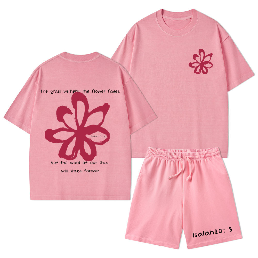 Our God Will Stand Forever Christian Washed T-Shirt & Shorts