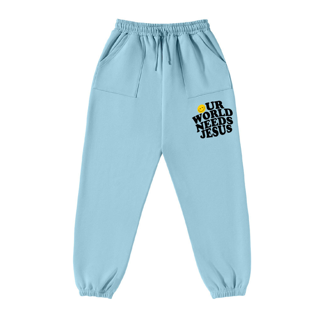 Our World Needs Jesus Christian Fleece Sweatpants