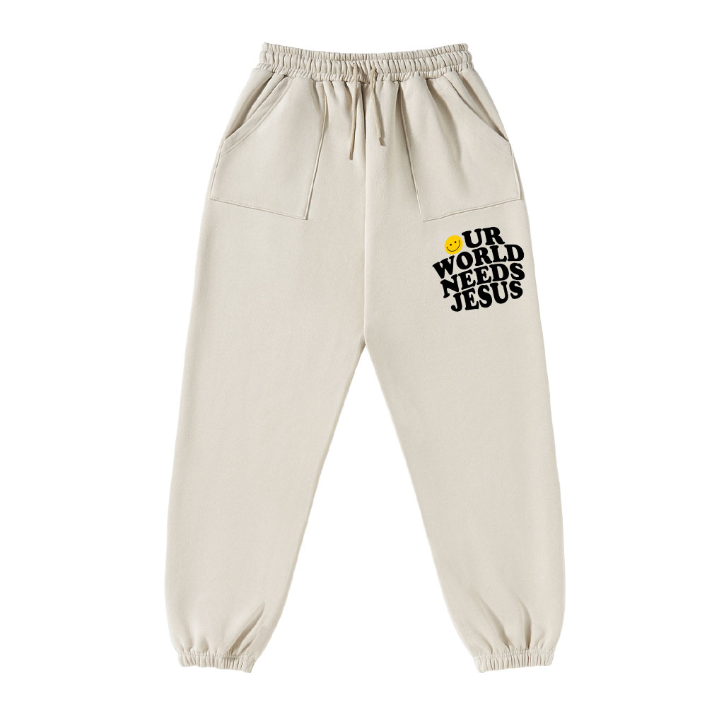 Our World Needs Jesus Christian Fleece Sweatpants