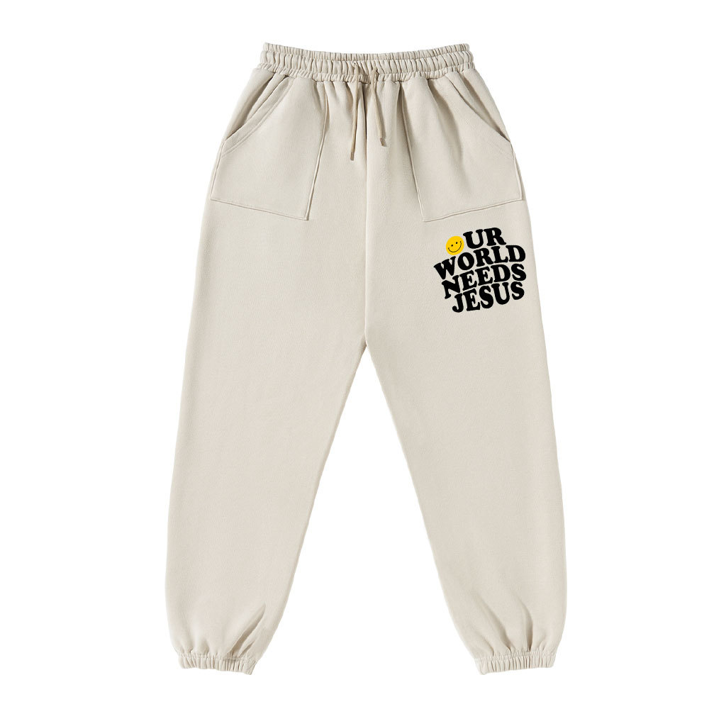 Our World Needs Jesus Christian Fleece Sweatpants