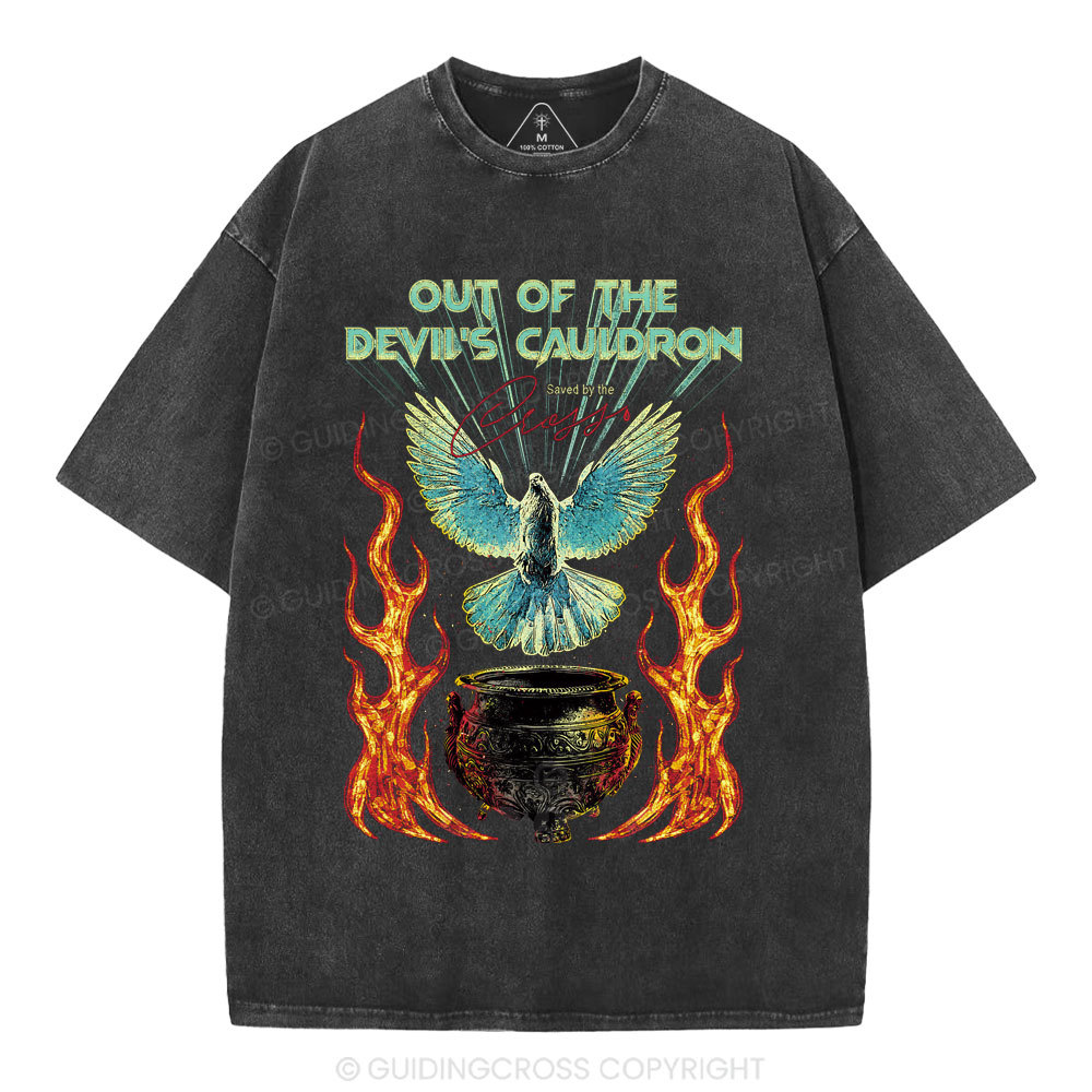 Out Of The Devil's Cauldron Christian Washed T-Shirt