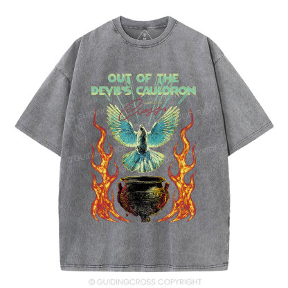 Out Of The Devil's Cauldron Christian Washed T-Shirt