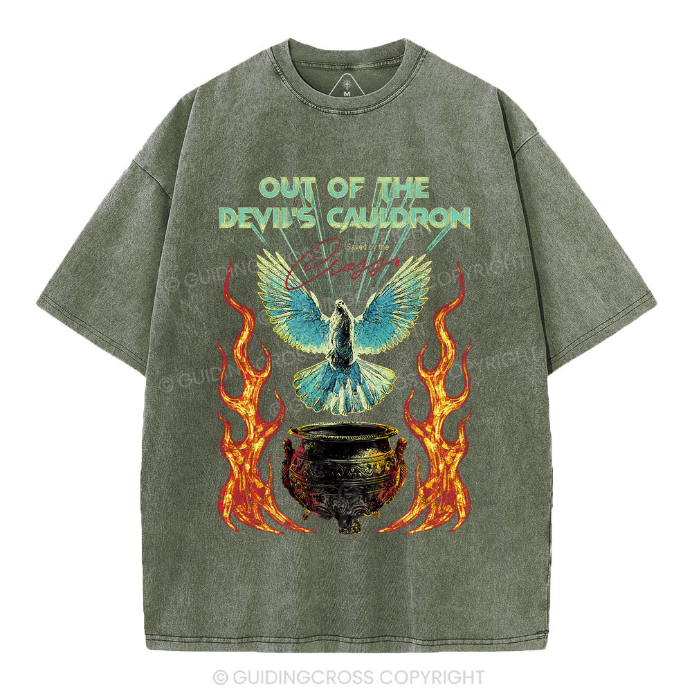 Out Of The Devil's Cauldron Christian Washed T-Shirt