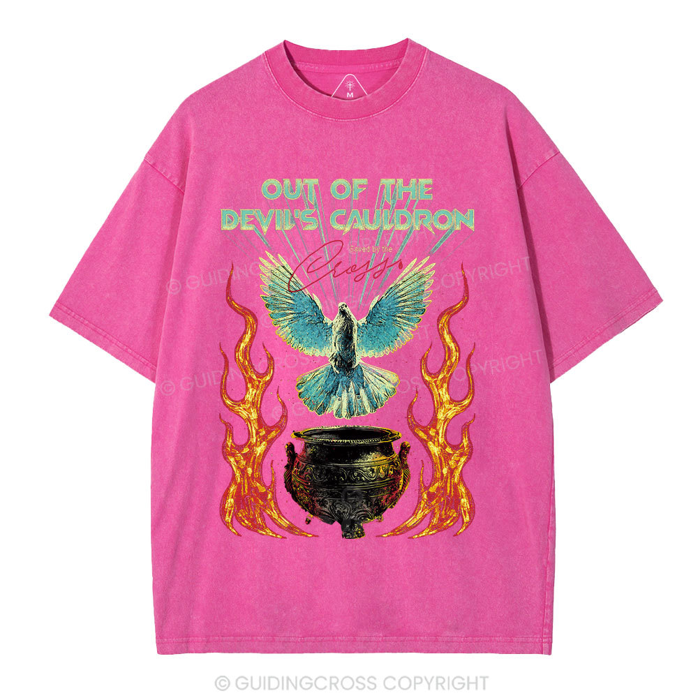 Out Of The Devil's Cauldron Christian Washed T-Shirt