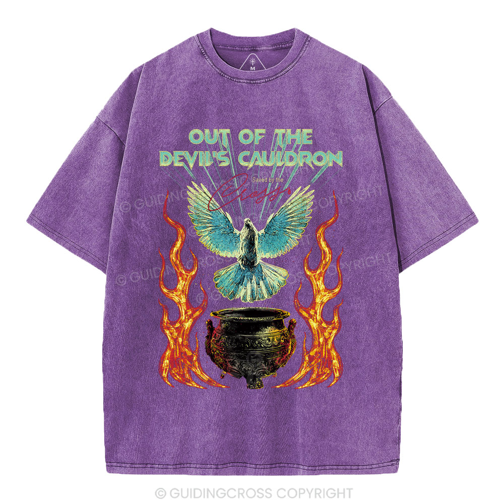 Out Of The Devil's Cauldron Christian Washed T-Shirt