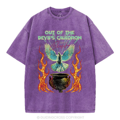 Out Of The Devil's Cauldron Christian Washed T-Shirt