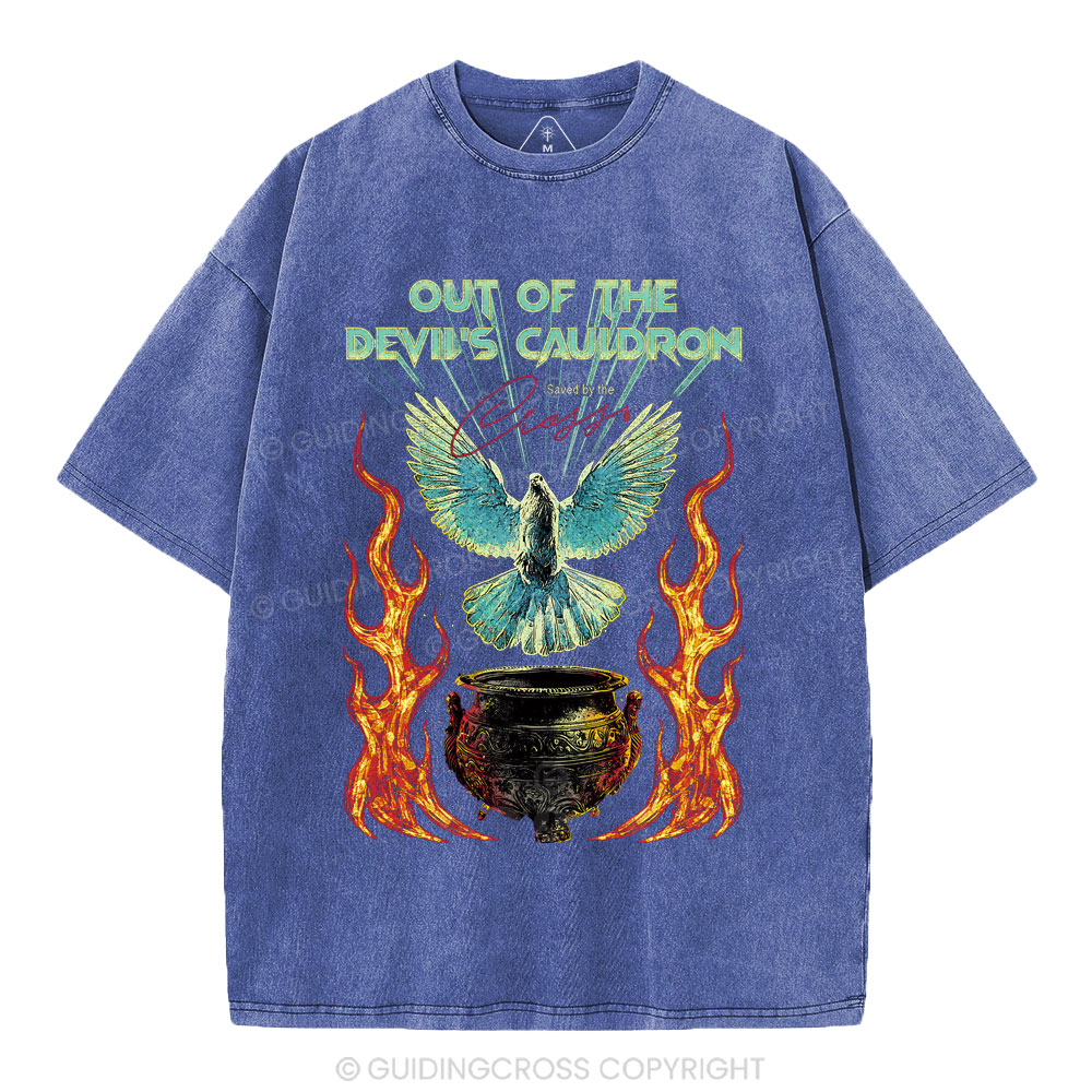 Out Of The Devil's Cauldron Christian Washed T-Shirt