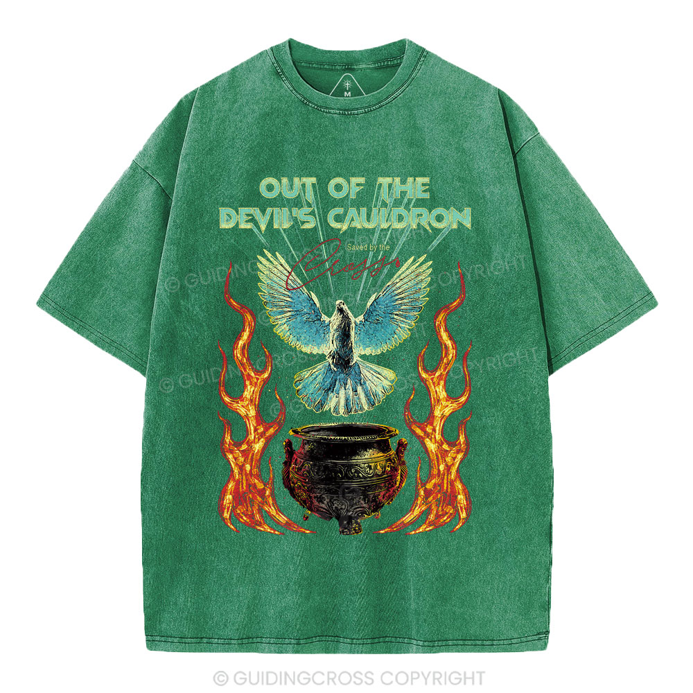 Out Of The Devil's Cauldron Christian Washed T-Shirt