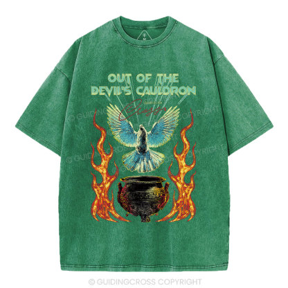Out Of The Devil's Cauldron Christian Washed T-Shirt