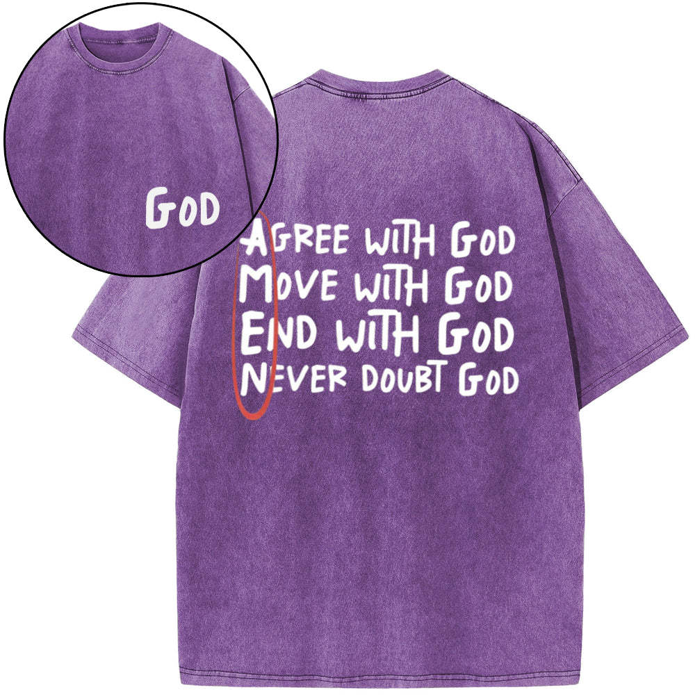 Amen Agree With God Christian Washed T-Shirt