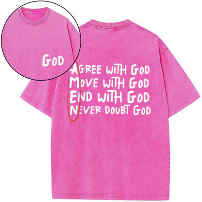 Amen Agree With God Christian Washed T-Shirt