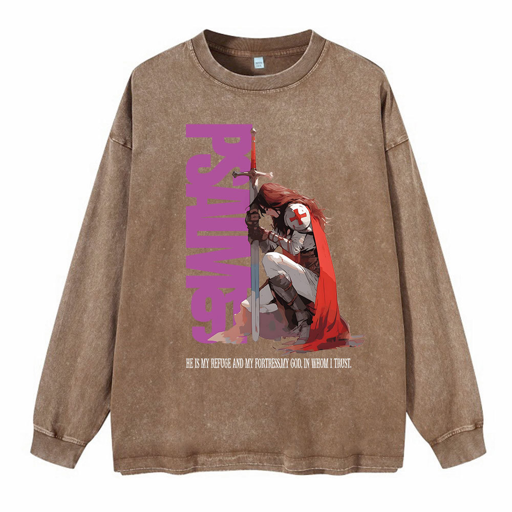 PSALM Washed Long Sleeve T-Shirt