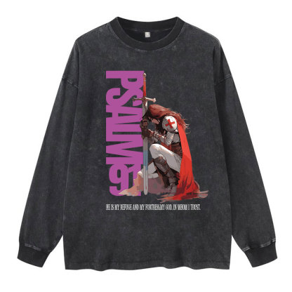 PSALM Washed Long Sleeve T-Shirt