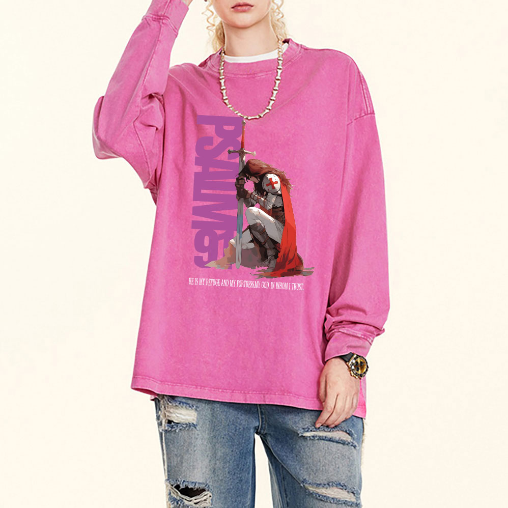 PSALM Washed Long Sleeve T-Shirt