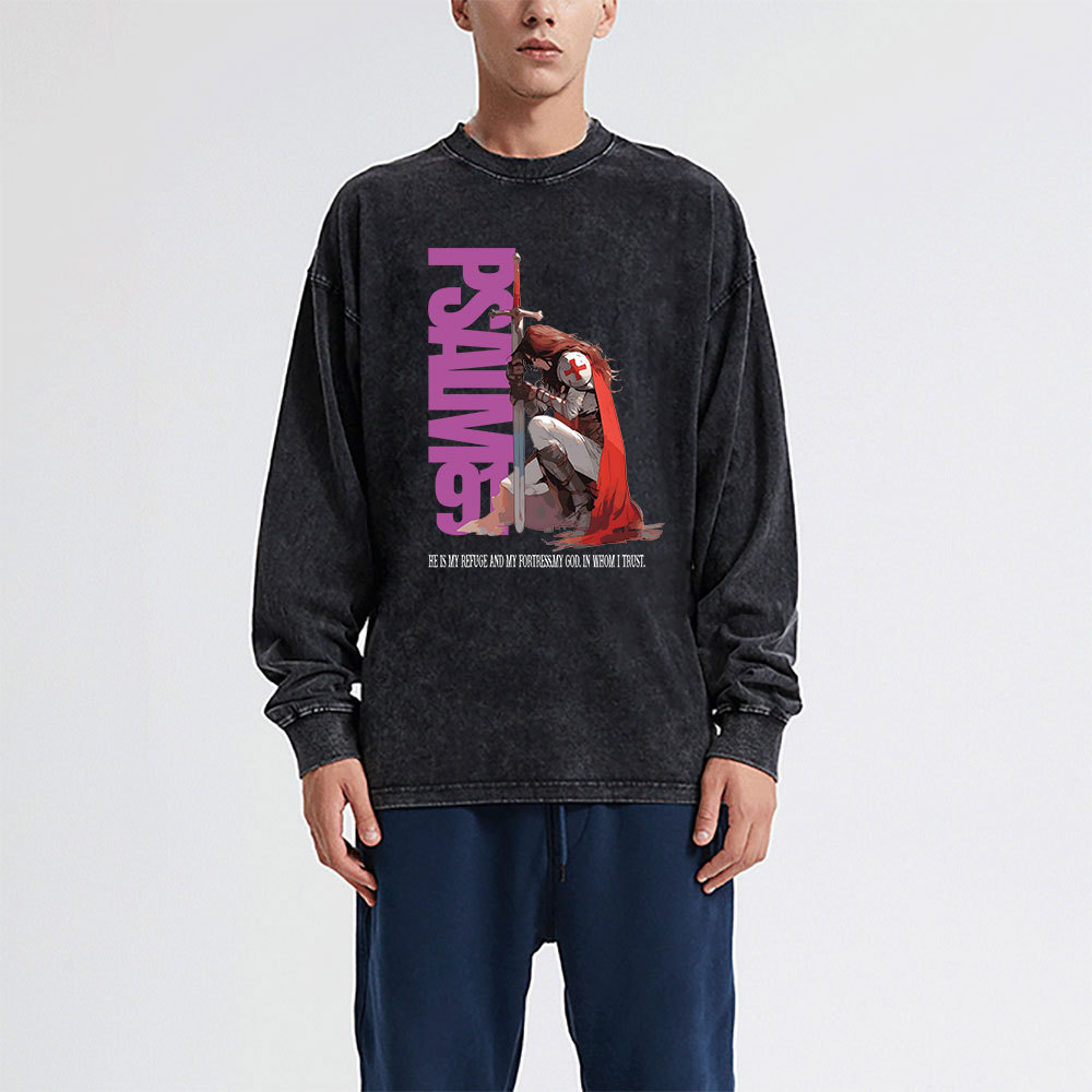 PSALM Washed Long Sleeve T-Shirt