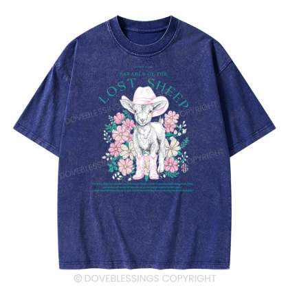Parable Of The Lost Sheep Christian Washed T-Shirt