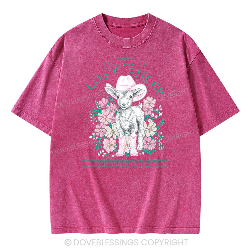 Parable Of The Lost Sheep Christian Washed T-Shirt