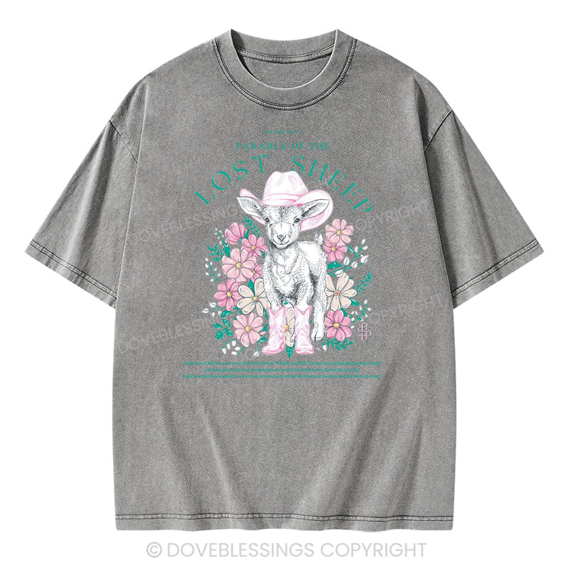 Parable Of The Lost Sheep Christian Washed T-Shirt