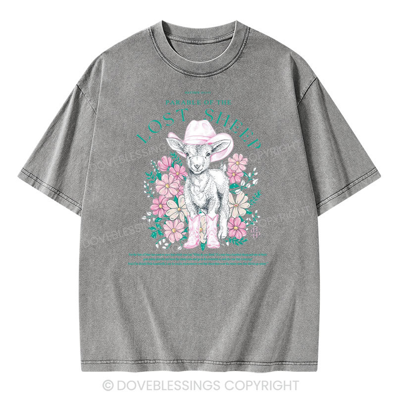 Parable Of The Lost Sheep Christian Washed T-Shirt