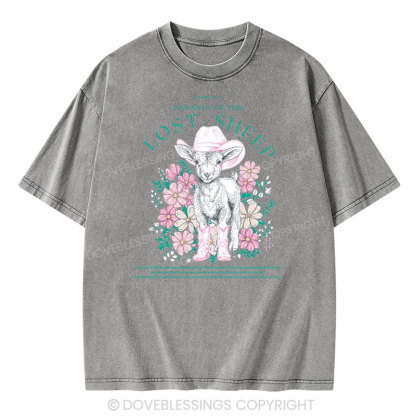 Parable Of The Lost Sheep Christian Washed T-Shirt