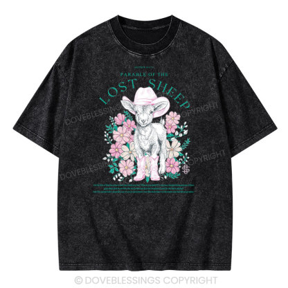 Parable Of The Lost Sheep Christian Washed T-Shirt