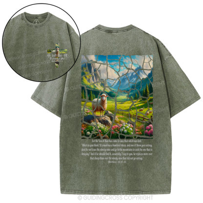 Parable of the Lost Sheep Christian Washed T-Shirt