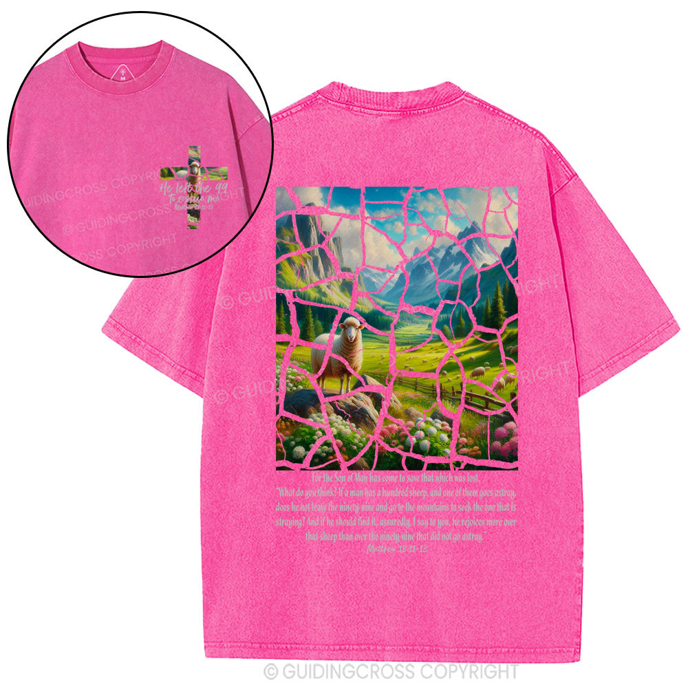 Parable of the Lost Sheep Christian Washed T-Shirt