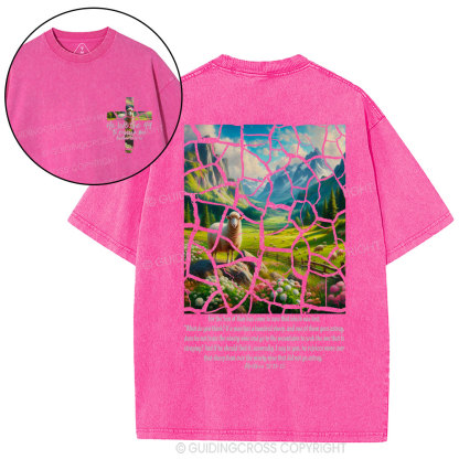 Parable of the Lost Sheep Christian Washed T-Shirt